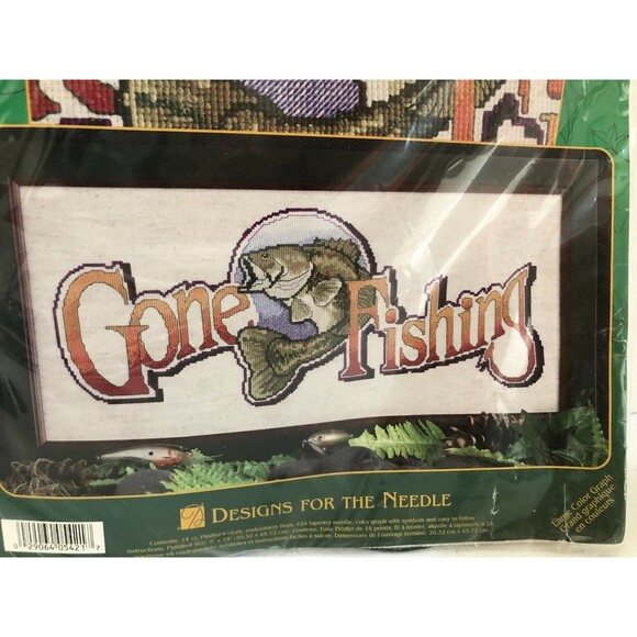 Natures Window Counted Cross Stitch Kit Gone Fishing Designs for the Needle Fish - Picture 2 of 3